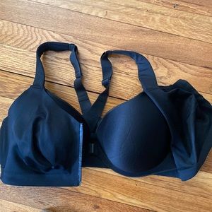 Black Victoria Secret Sport Bra Racerback Front Clasp 38DD